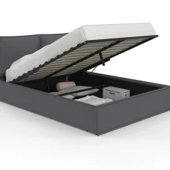 Lit coffre double gris 140 x 190*IDMarket Hot