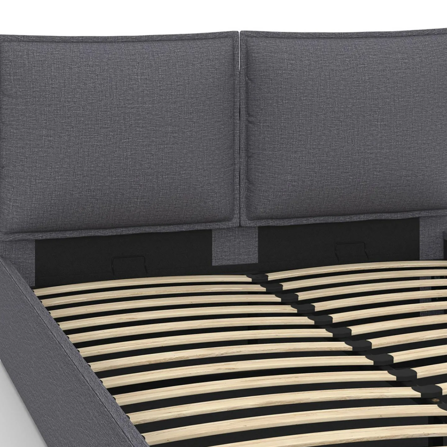 Lit coffre double gris 140 x 190*IDMarket Hot