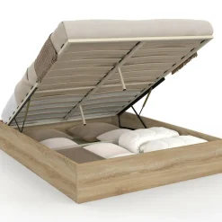 Lit coffre double SANDSIDE avec sommier 140 x 190 cm hêtre*IDMarket Hot