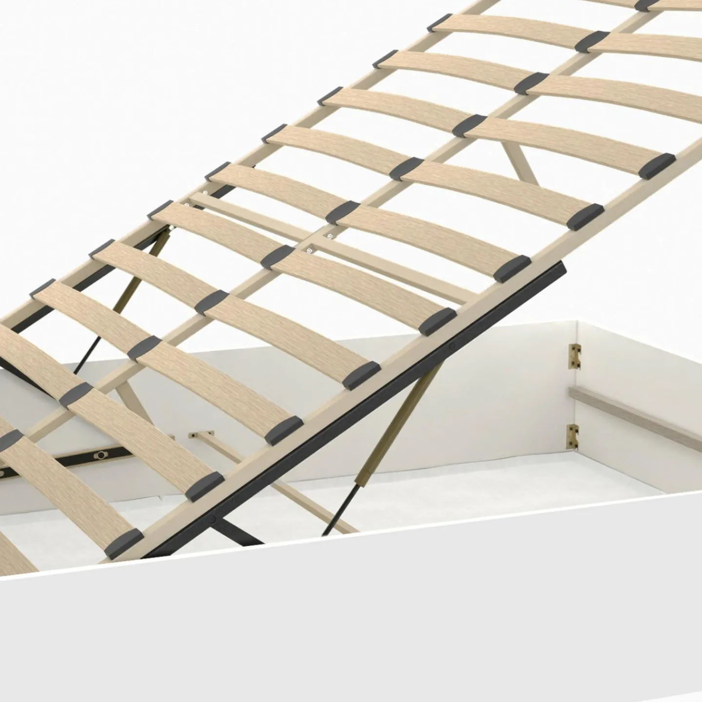 Lit coffre double 140x190 cm coloris blanc*IDMarket Outlet