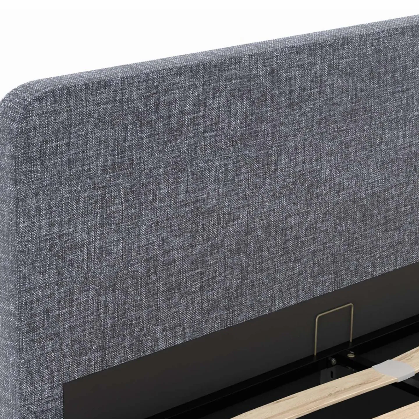 Lit coffre 140x190 cm gris anthracite*IDMarket New