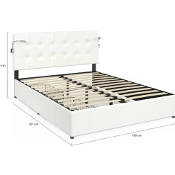 Lit double 140 x 190 avec liseuses*IDMarket Sale