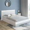 Lit double 140 x 190 cm avec sommier et LED intégrées blanc*IDMarket Online