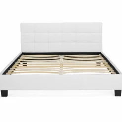 Lit double avec sommier PVC blanc 160x200cm*IDMarket Sale