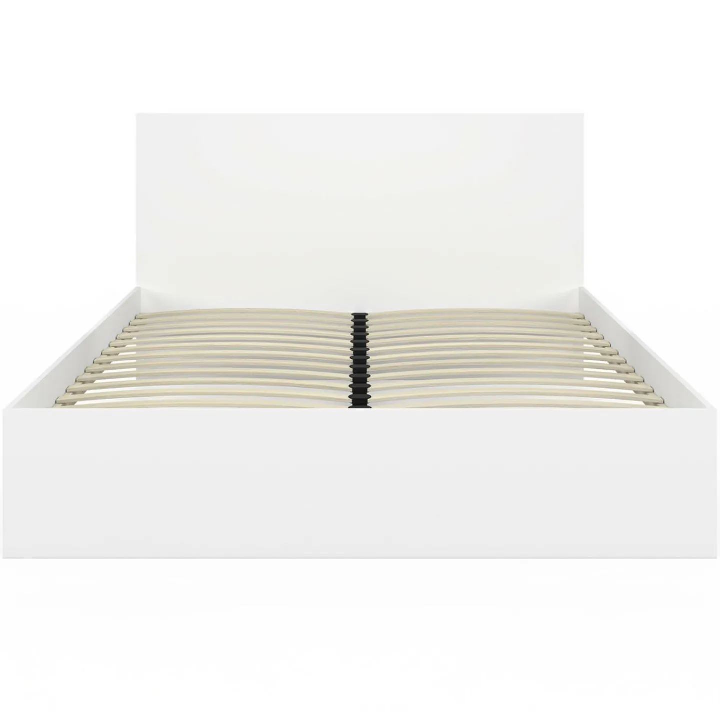 Lit double avec tête de lit et sommier 160 x 200 cm blanc*IDMarket