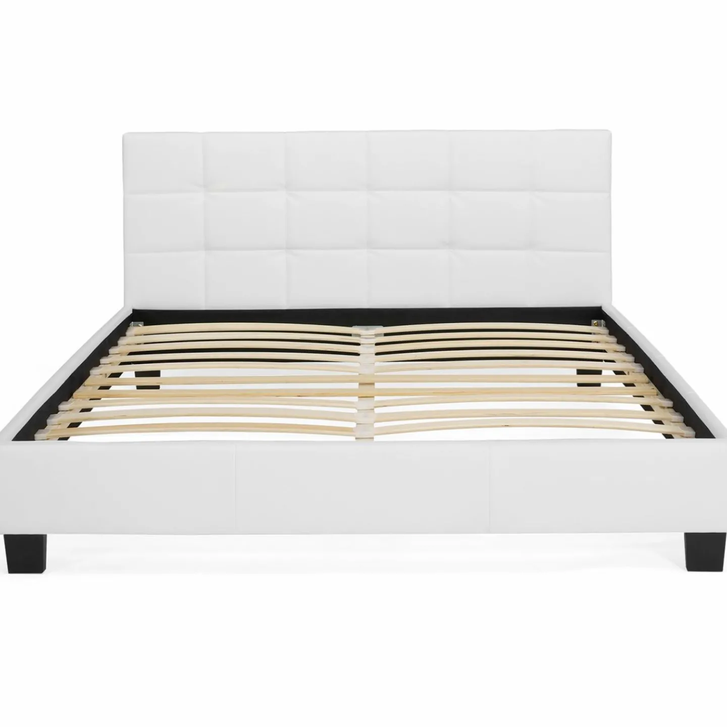 Lit double blanc 140x190 cm avec sommier*IDMarket Sale