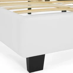 Lit double blanc 140x190 cm avec sommier*IDMarket Sale