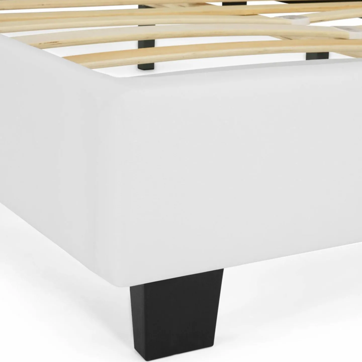 Lit double blanc 140x190 cm avec sommier*IDMarket Sale