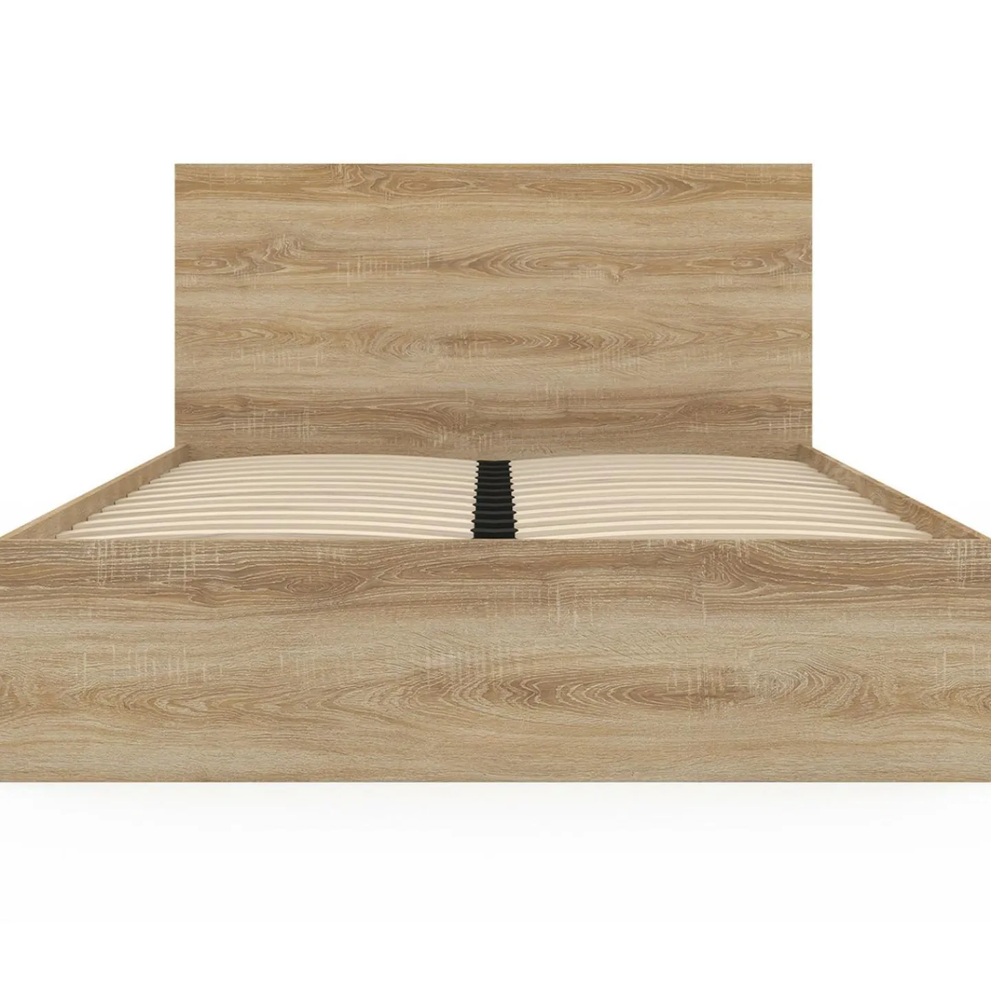 Lit double façon hêtre 4 tiroirs sur roulettes avec tête de lit*IDMarket Online