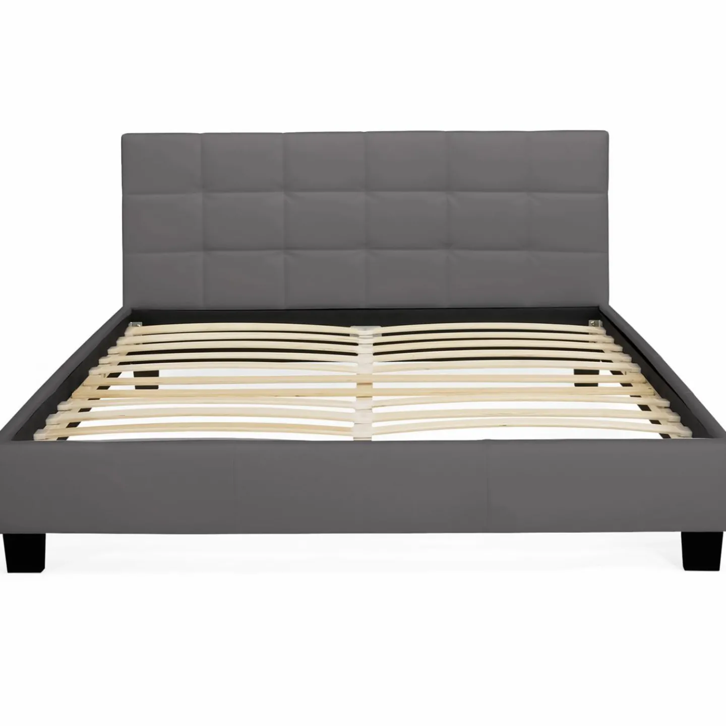 Lit double gris anthracite 140x190 cm avec tête de lit*IDMarket Clearance