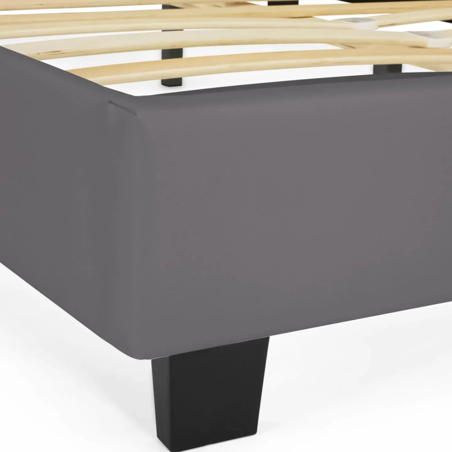 Lit double gris anthracite 140x190 cm avec tête de lit*IDMarket Clearance