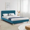 Lit double scandinave bleu canard*IDMarket Clearance