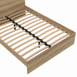 Lit double 140x190 cm avec sommier et tête de lit en bois*IDMarket Clearance