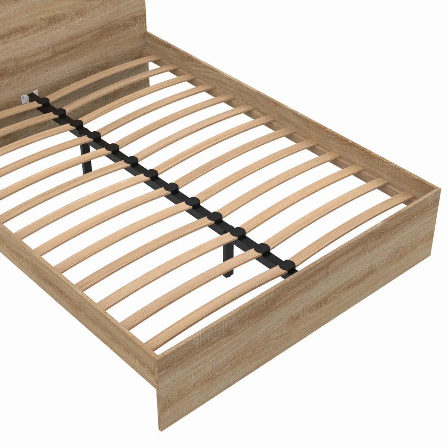 Lit double 140x190 cm avec sommier et tête de lit en bois*IDMarket Clearance