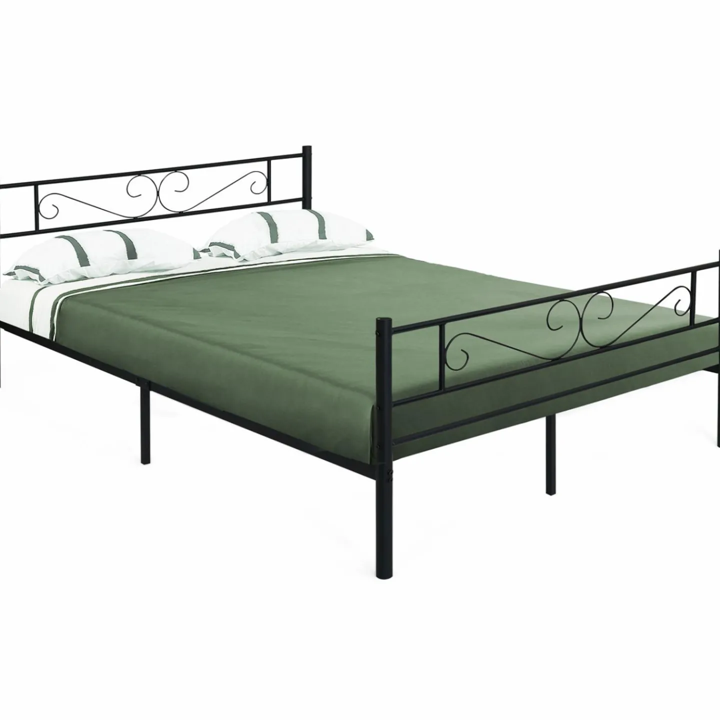 Lit en métal 140 x 190 cm avec sommier*IDMarket Sale