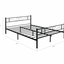 Lit en métal 140 x 190 cm avec sommier*IDMarket Sale