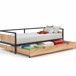 Lit enfant industriel avec tiroir gigogne 90x190*IDMarket Best