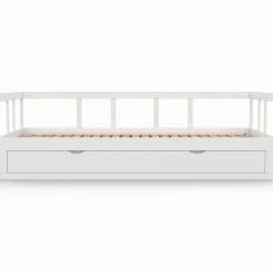 Lit gigogne transformable en lit 2 places blanc*IDMarket Best