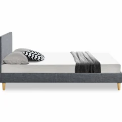 Lit scandinave gris 2 places 160x200 cm*IDMarket Clearance