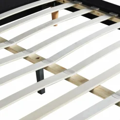 Lit scandinave noir 2 places 140x190 cm*IDMarket New