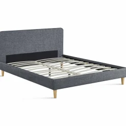 Lit scandinave 140x190 cm gris*IDMarket Outlet