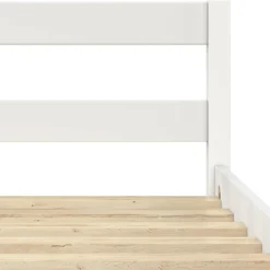 Lit simple 90 x 190 cm avec sommier bois blanc*IDMarket Clearance