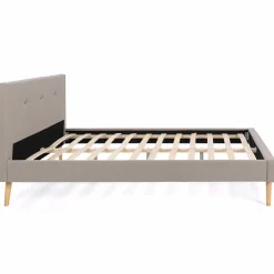 Lit style scandinave 140 x 190 cm beige effet lin*IDMarket Clearance