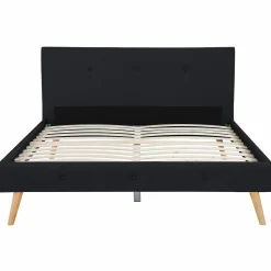 Lit style scandinave 140 x 190 cm noir*IDMarket Sale