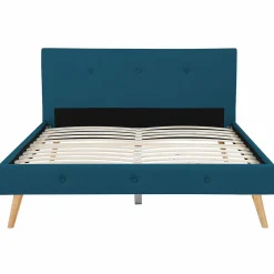 Lit style scandinave 160x200 cm bleu canard*IDMarket Best