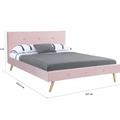 Lit style scandinave 140x190 cm rose*IDMarket Clearance