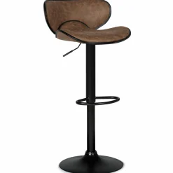 Lot 2 tabourets de bar marron réglables*IDMarket New