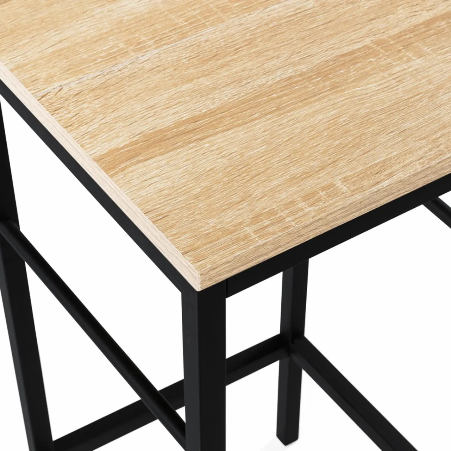 Lot 2 tabourets de bar style industriel bois et métal*IDMarket Clearance