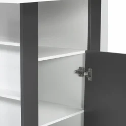 Îlot central bois blanc et gris 110 cm*IDMarket Best