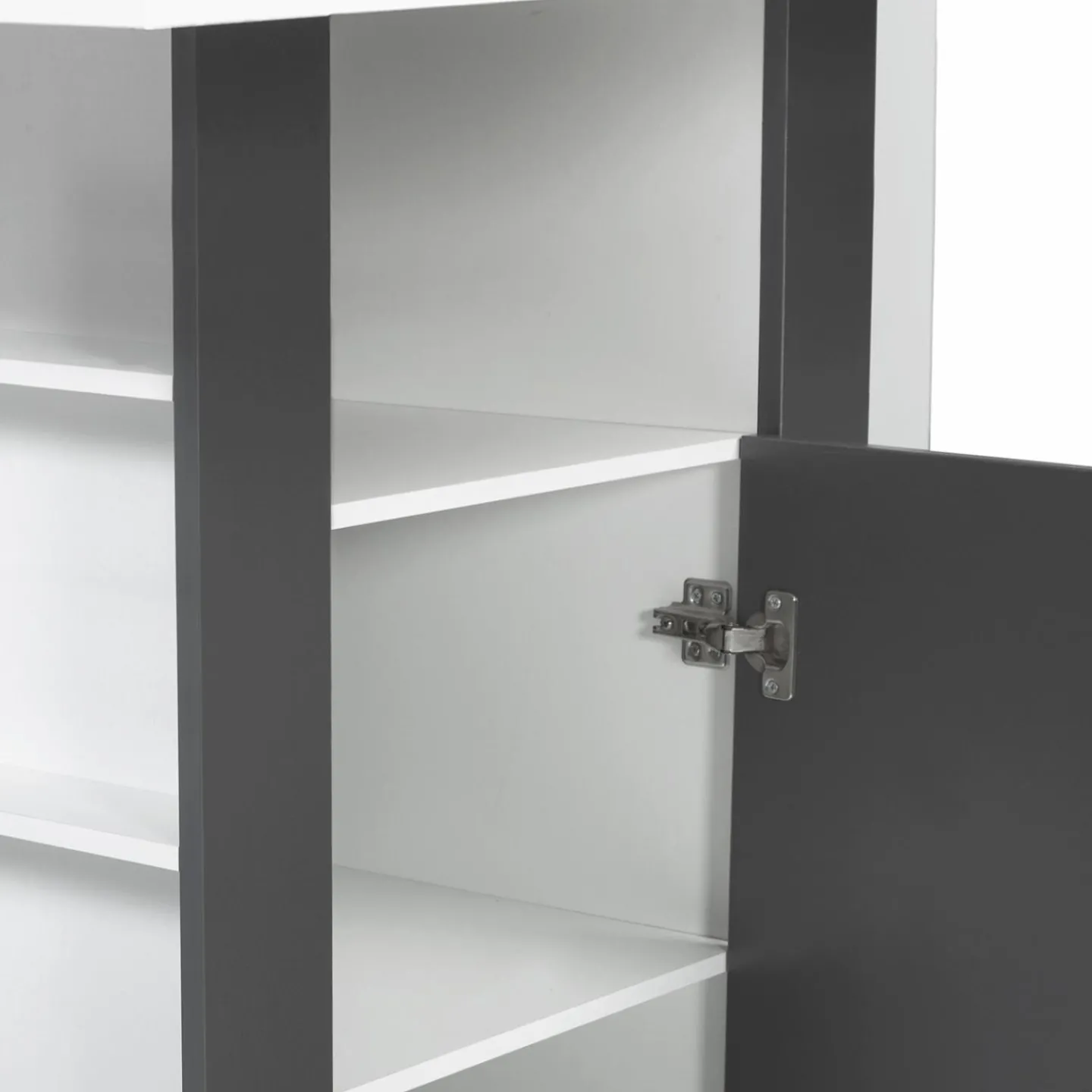 Îlot central bois blanc et gris 110 cm*IDMarket Best