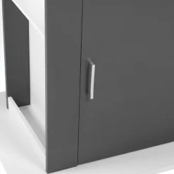 Îlot central bois blanc et gris 110 cm*IDMarket Best