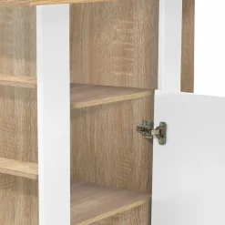 Îlot central bois blanc et imitation hêtre 110 cm*IDMarket Discount