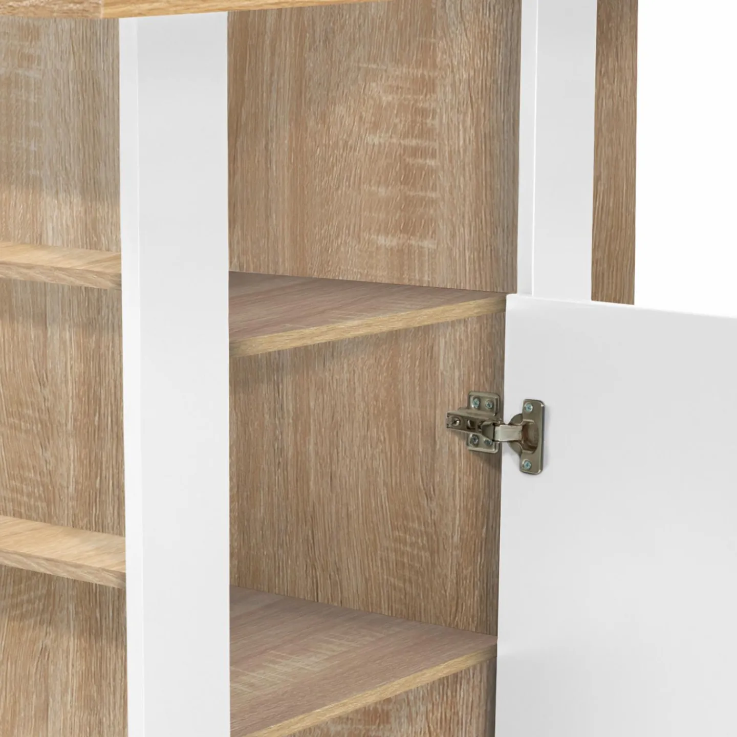 Îlot central bois blanc et imitation hêtre 110 cm*IDMarket Discount