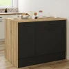 Îlot central bois et noir avec une grande capacité de rangement*IDMarket Sale