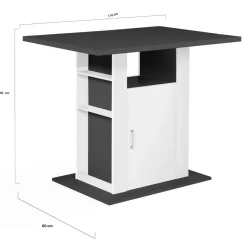Îlot central cuisine bois gris et blanc 110 cm*IDMarket Online