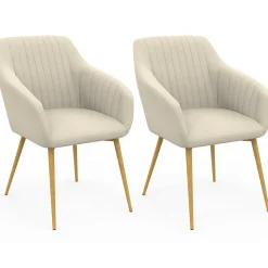 Lot chaises et fauteuils de table avec pied effet bois*IDMarket Clearance