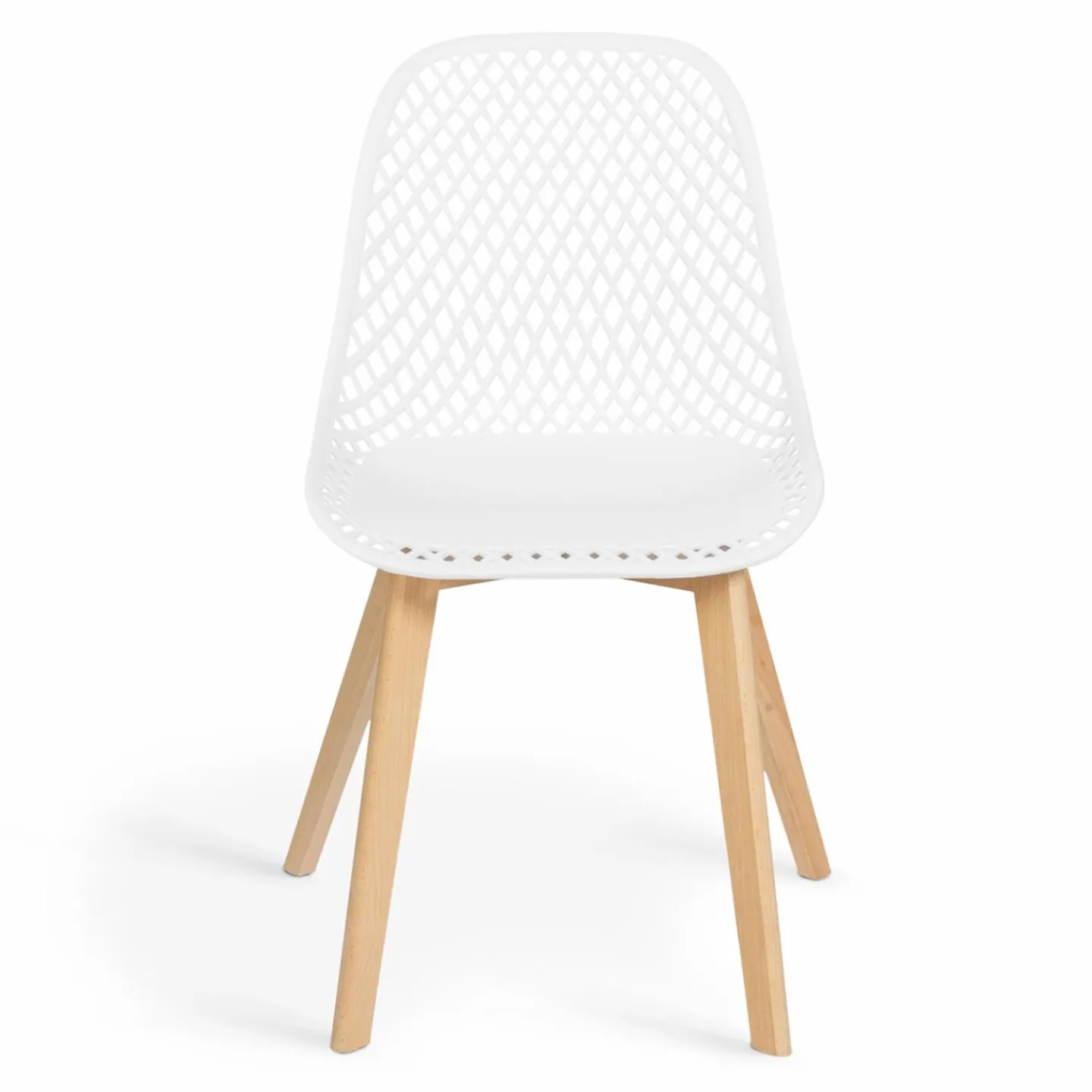 Lot de 4 chaises ajourées blanches design*IDMarket Sale