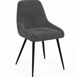 Lot de 4 chaises avec accoudoirs en velours gris foncé*IDMarket Hot