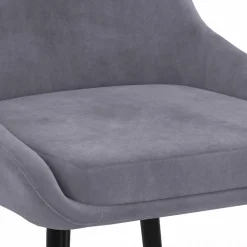 Lot de 4 chaises avec accoudoirs en velours gris clair*IDMarket