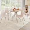 Lot de 6 chaises beige avec pieds en métal*IDMarket