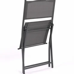 Lot de 6 chaises de jardin pliantes gris anthracite en métal et textilène*IDMarket Discount