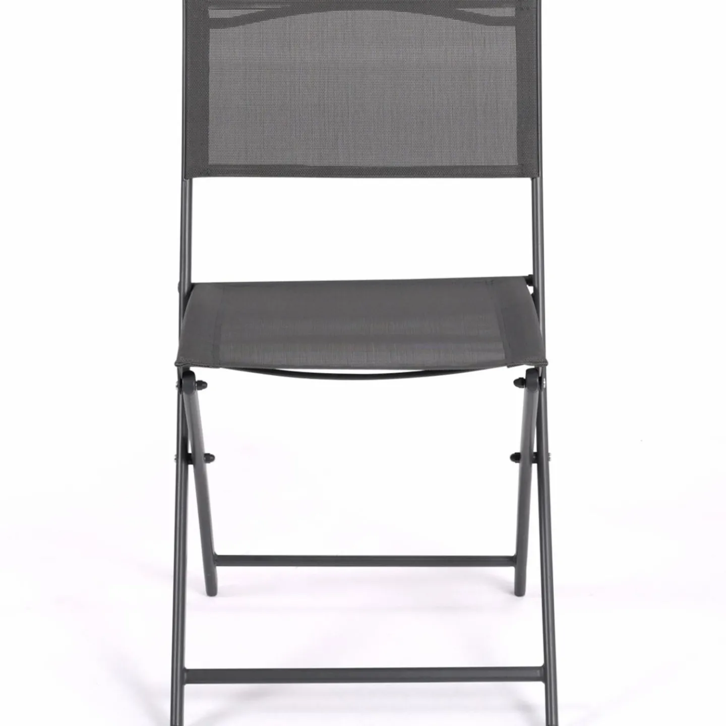 Lot de 6 chaises de jardin pliantes gris anthracite en métal et textilène*IDMarket Discount