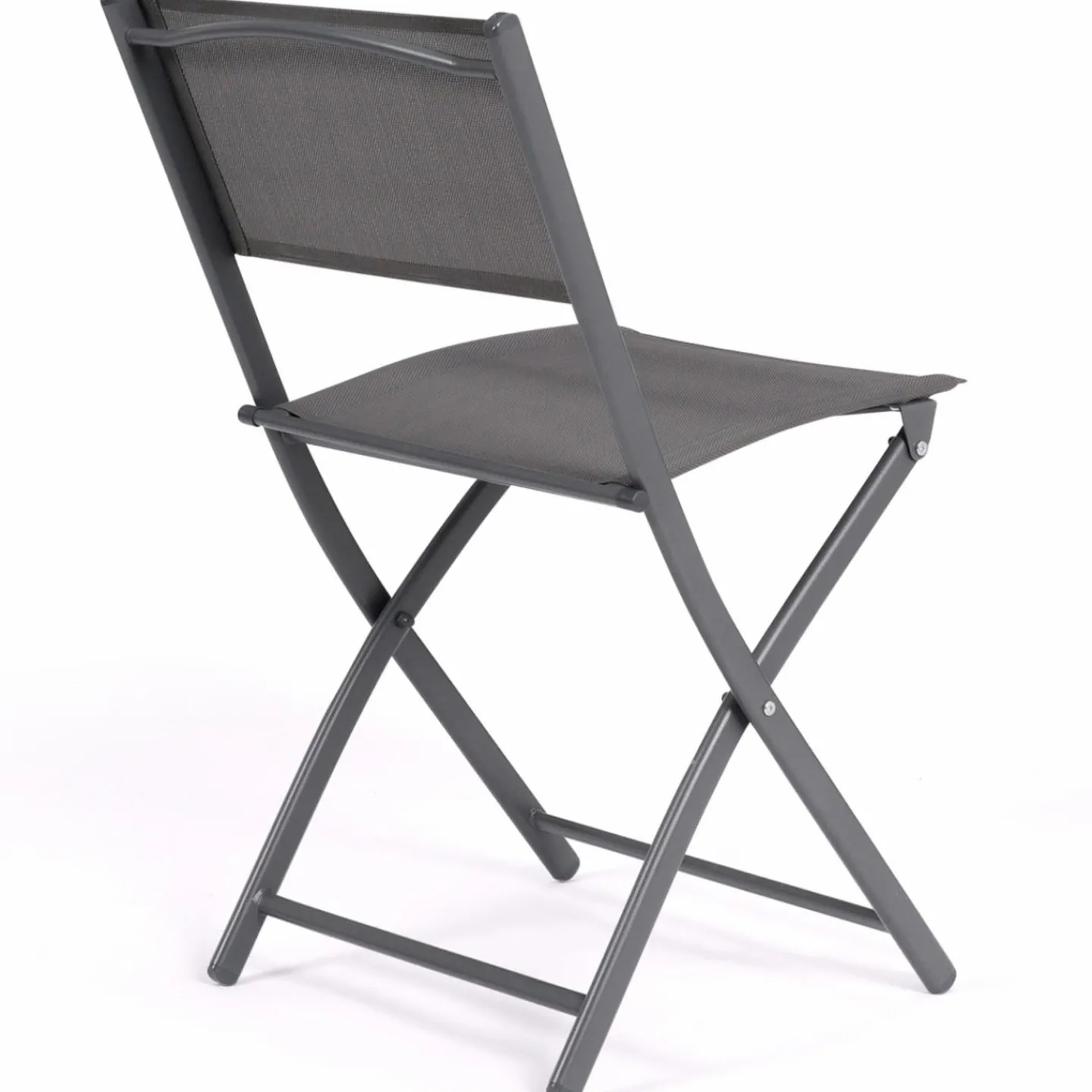 Lot de 6 chaises de jardin pliantes gris anthracite en métal et textilène*IDMarket Discount