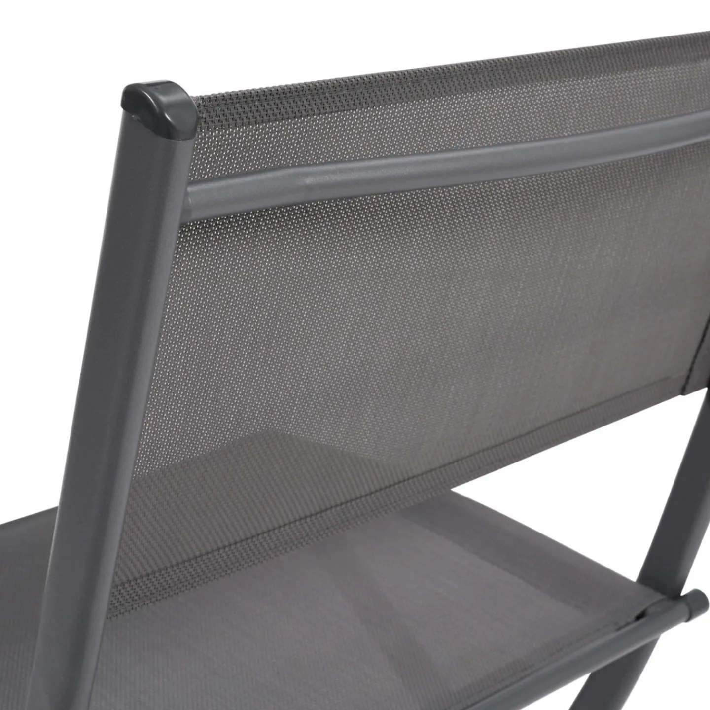 Lot de 6 chaises de jardin pliantes gris anthracite en métal et textilène*IDMarket Discount