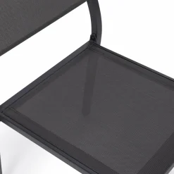 Lot de 6 chaises de jardin empilables gris anthracite en métal et textilène*IDMarket Discount