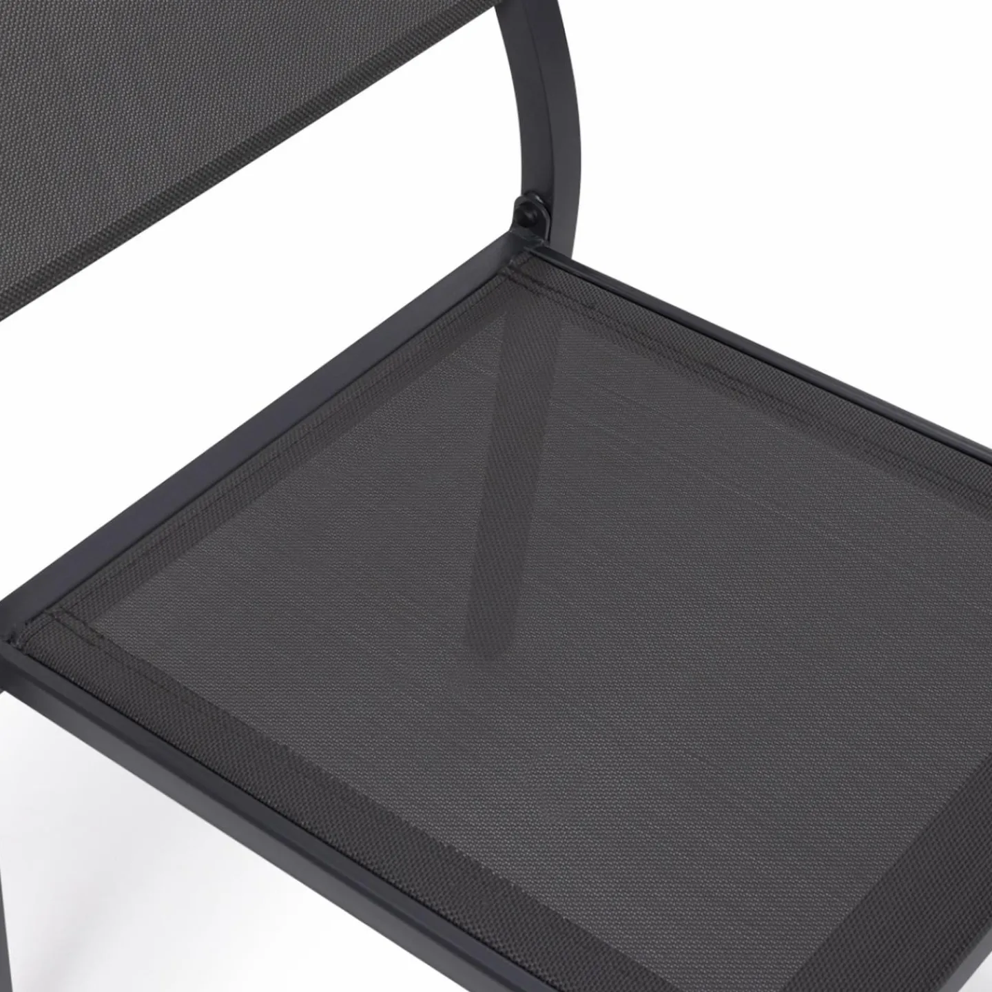 Lot de 6 chaises de jardin empilables gris anthracite en métal et textilène*IDMarket Discount